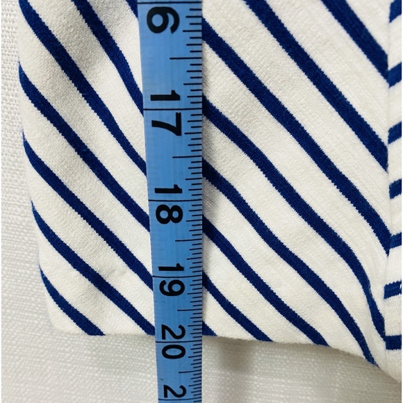 J. Crew Blue and White Strip Daybreak Ponte Knit Sleeveless Dresses - Picture 6 of 9